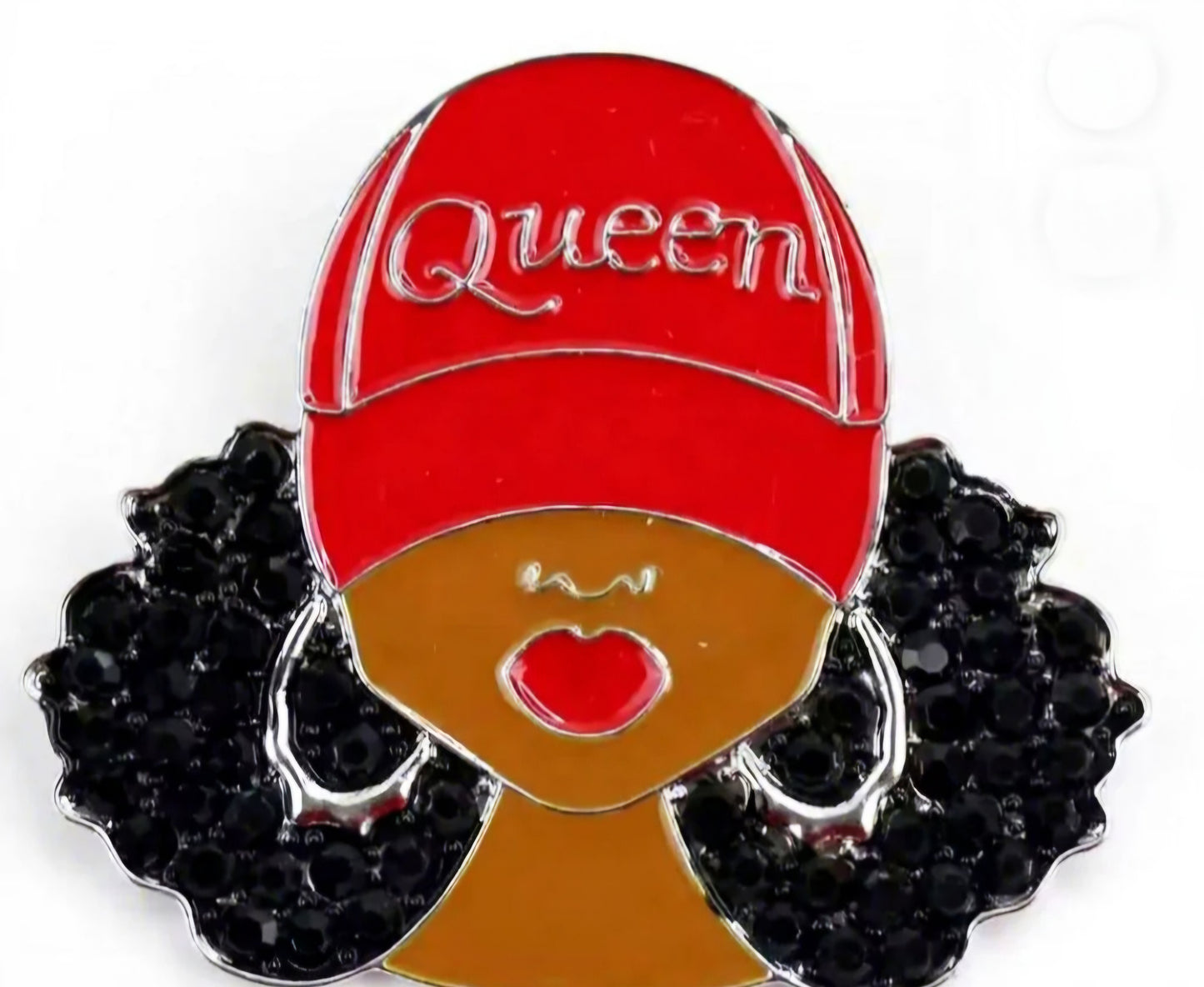 Queen with Baseball Cap Brooch