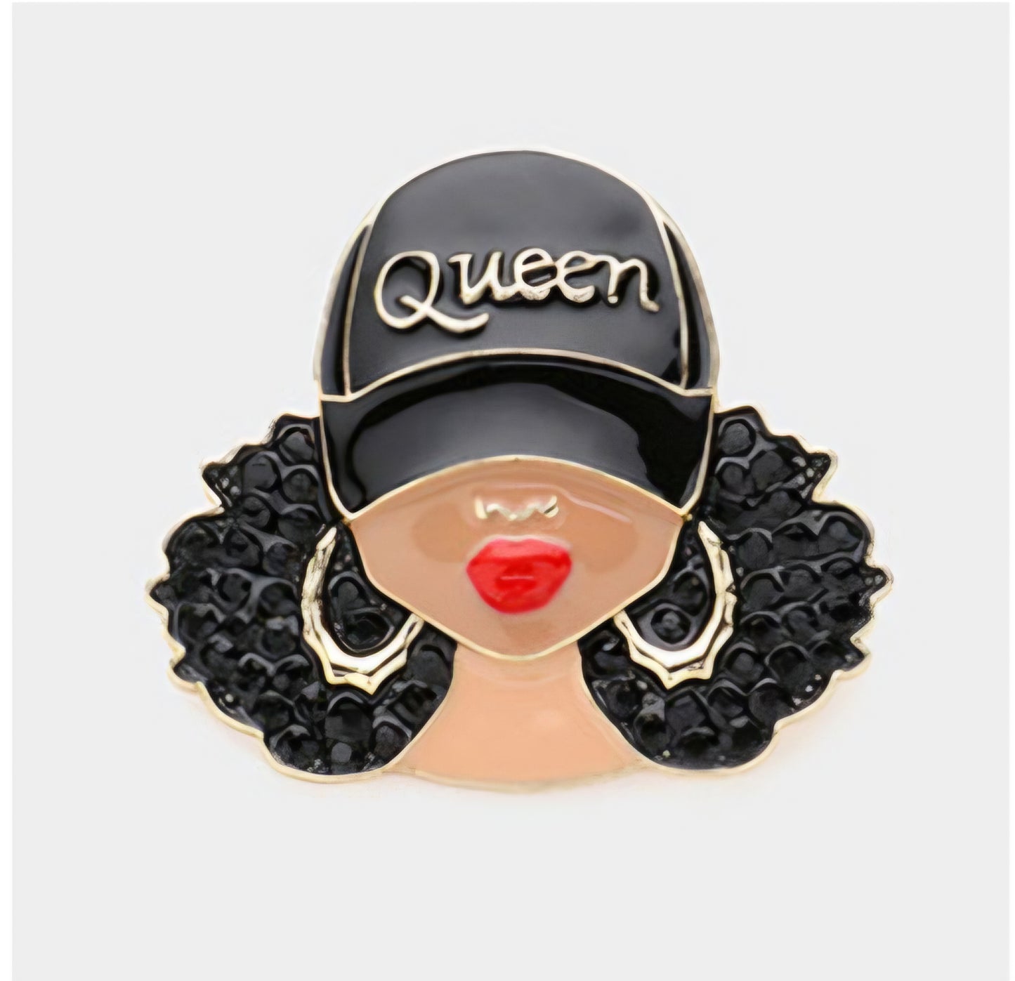 Queen with Baseball Cap Brooch